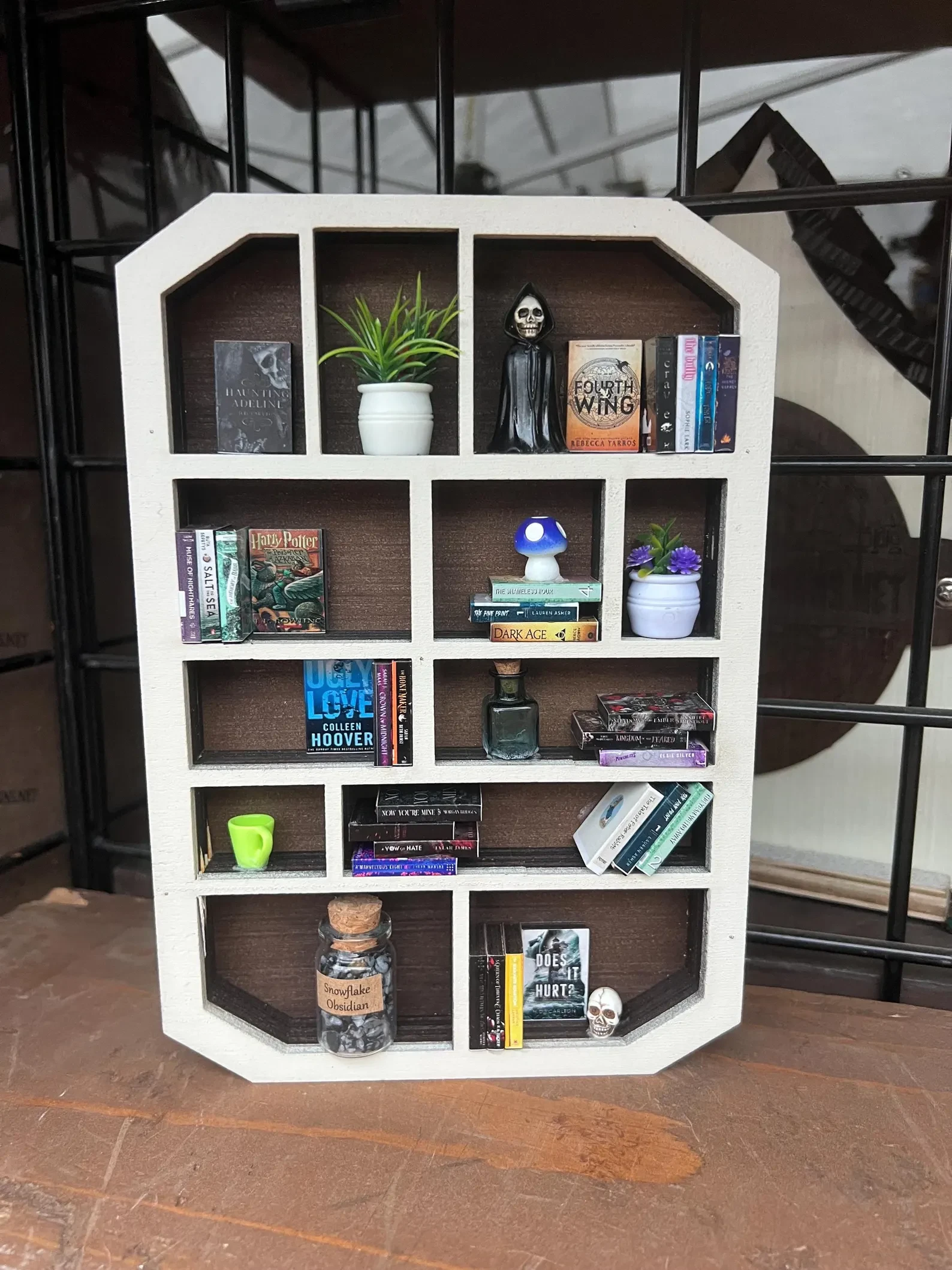 Mini Bookshelf with Books, Mini Bookshelf Kit, Custom Mini Books, Anxiety Booksh